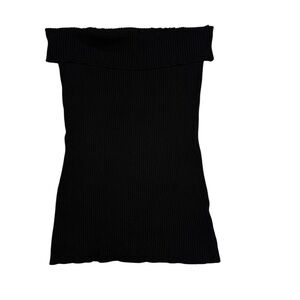 Bebe Black Ribbed Knit TubeTop